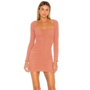 Michael Costello REVOLVE Franky Mini Dress tan